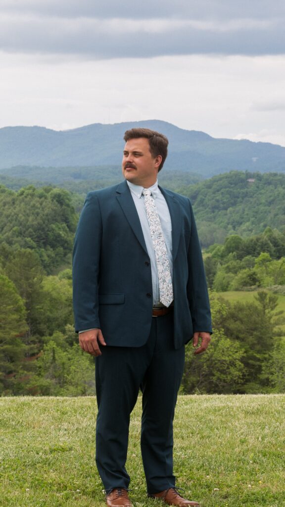 Groom at his Dreamy Wedding in the North Carolina Mountains 