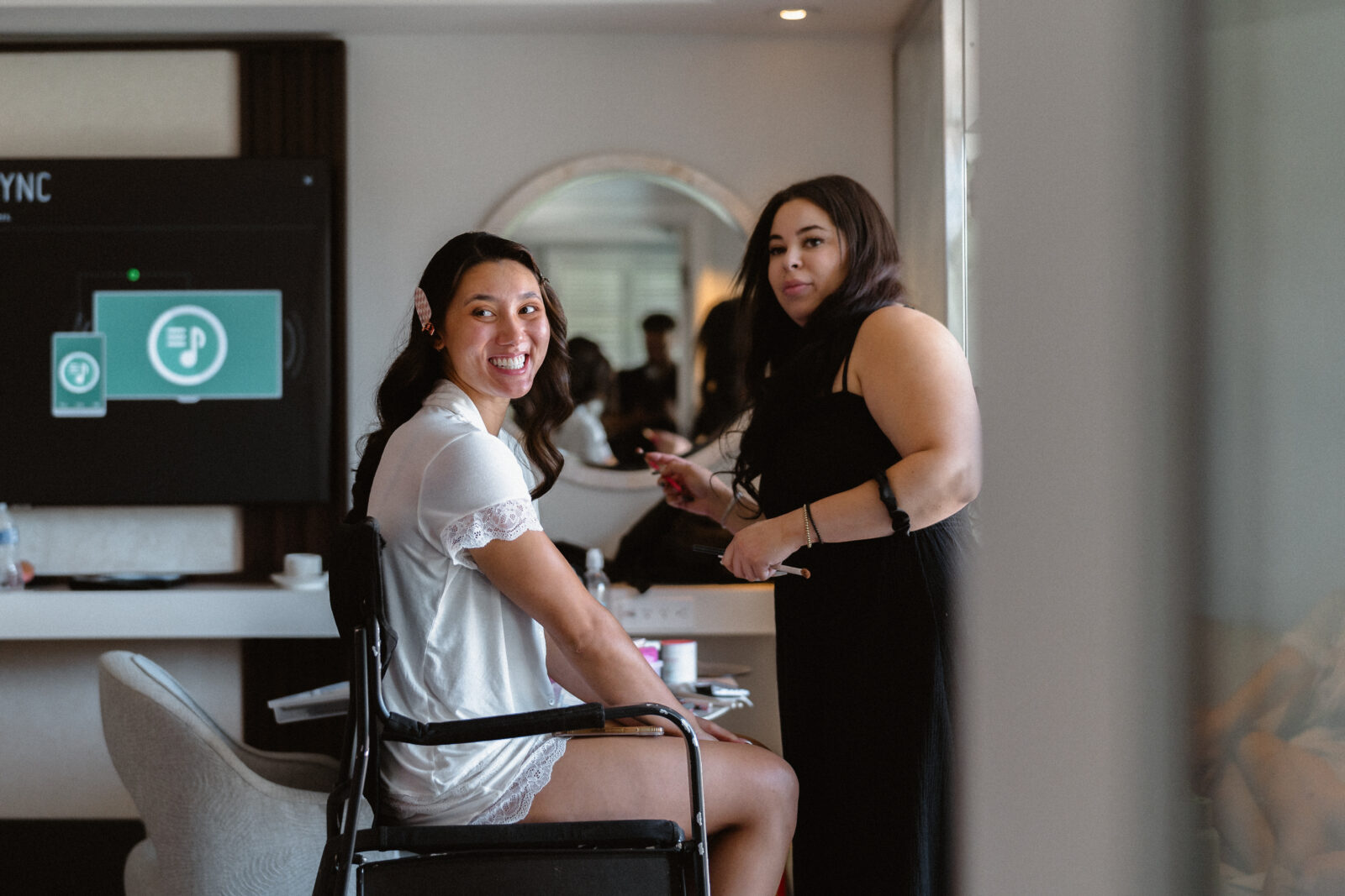 Photo of Bride getting ready for her Orange County Wedding