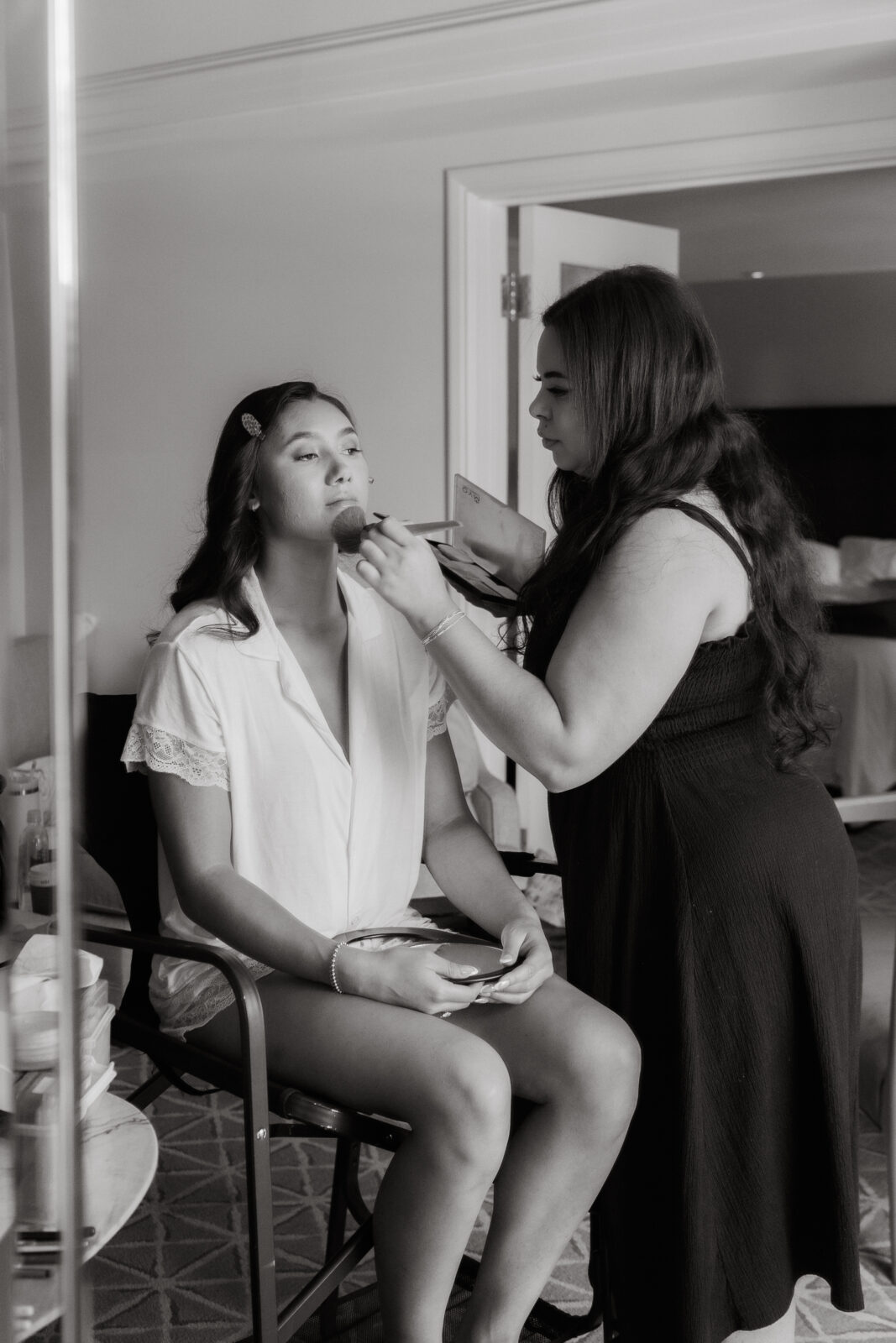 Photo of Bride getting ready for her Orange County Wedding