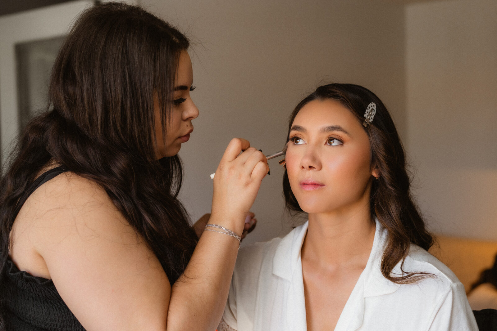 Photo of Bride getting ready for her Orange County Wedding