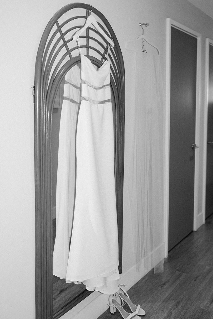 Bride's wedding dress detail shots.