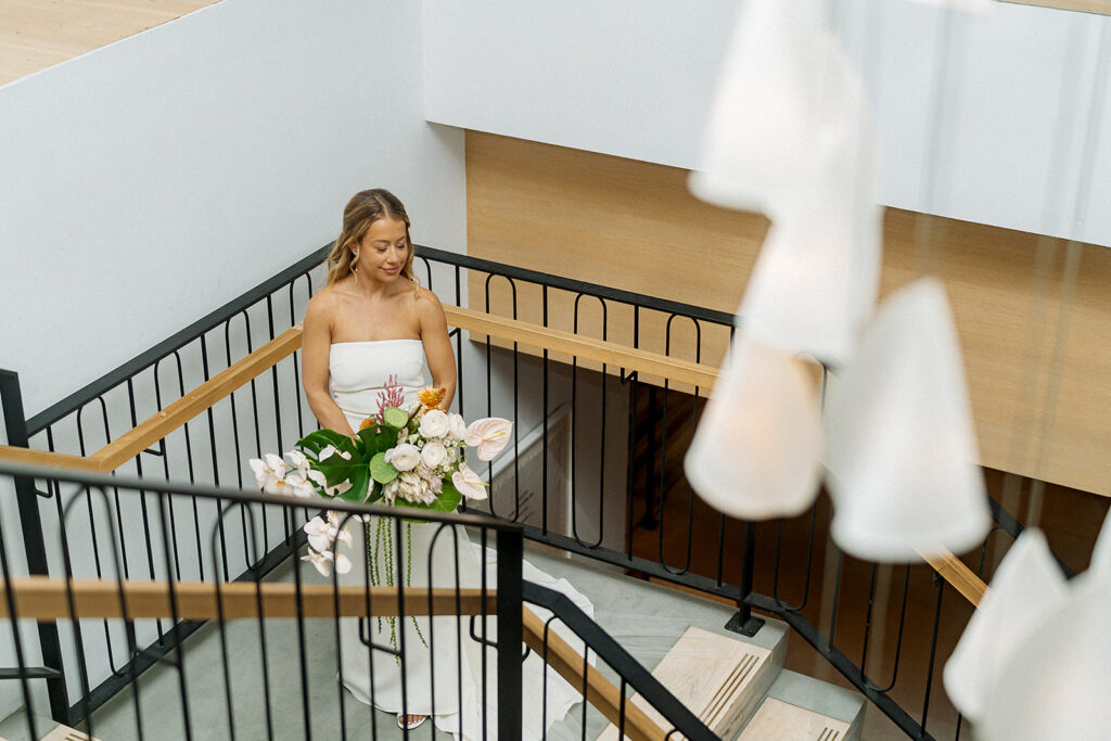 Bride and Groom photos in The Rockaway Hotel.