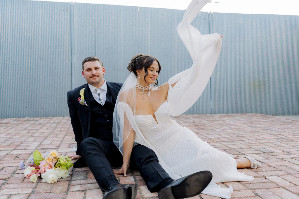 Dreamy golden hour wedding portraits at Blanc Denver