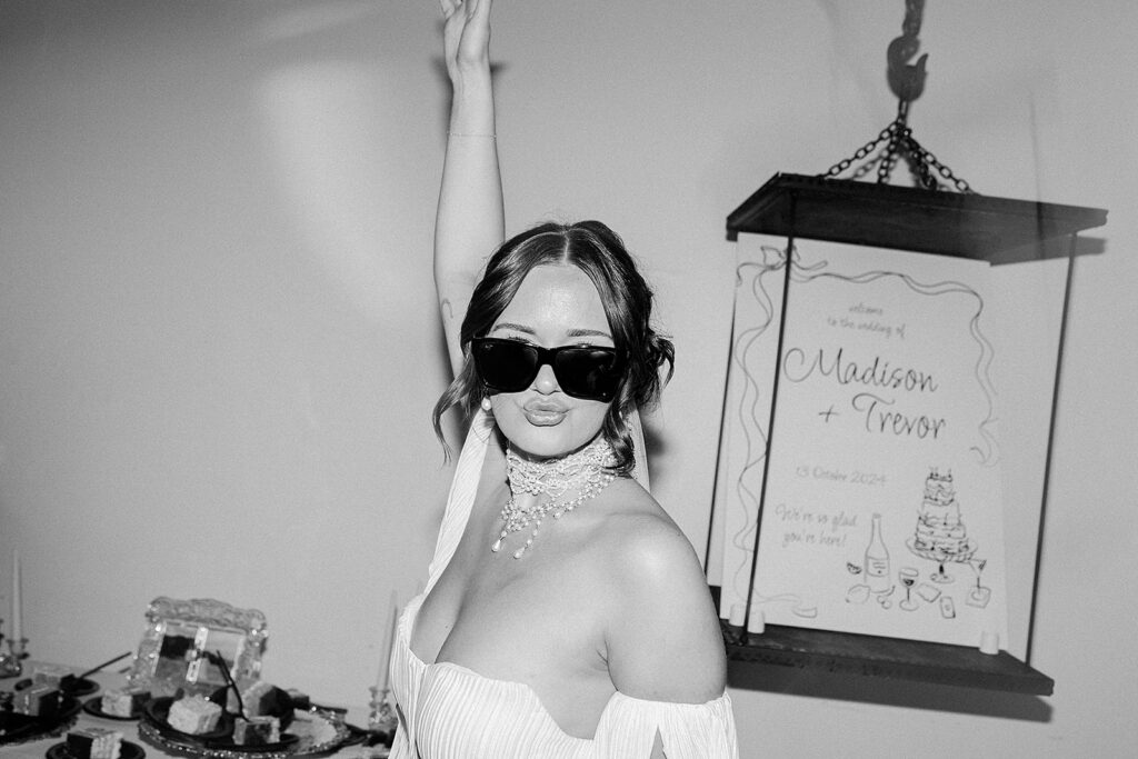 Candid dance floor moments from Trevor and Madison’s wedding reception at Blanc Denver