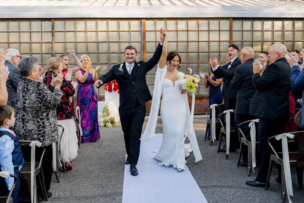 Bride and groom after getting married